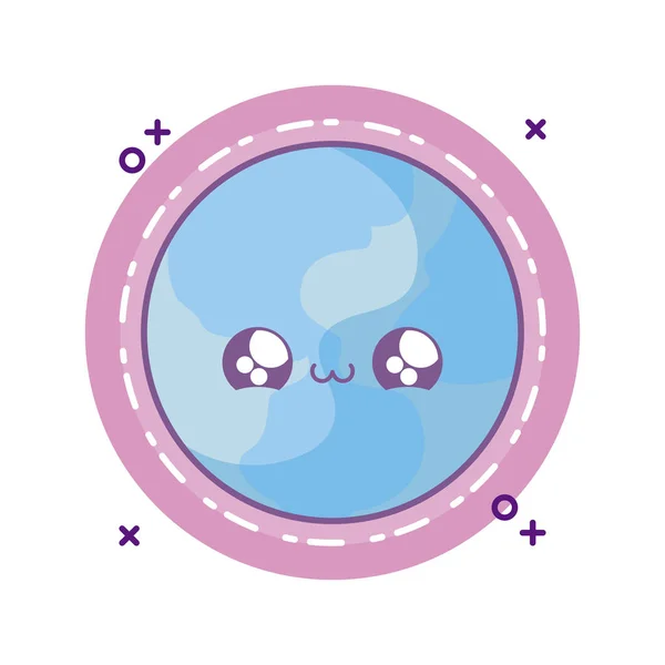 Monde planète terre kawaii style — Image vectorielle