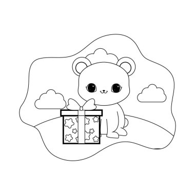 hediye kutusu mevcut sevimli ayı