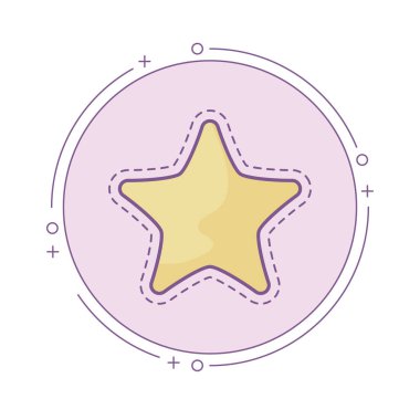 çerçeve dairesel sevimli yıldız yama