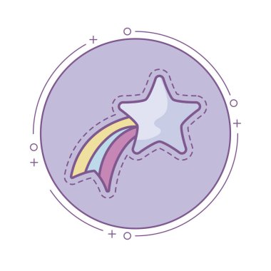 çerçeve dairesel sevimli çekim yıldız aplike yama