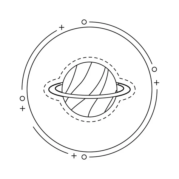 프레임 원형에 토성 행성의 패치 — 스톡 벡터