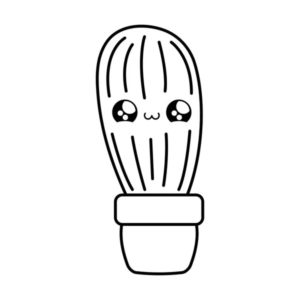Cactus tropicale in vaso pianta stile kawaii — Vettoriale Stock