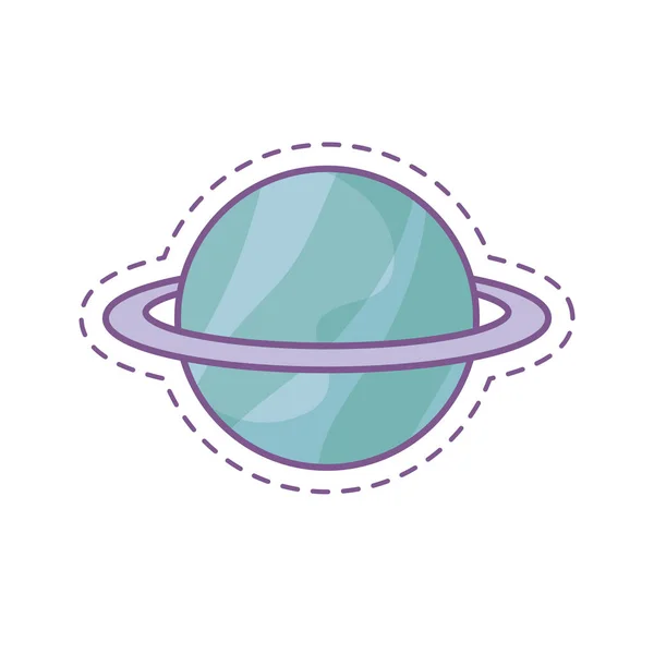 Patch de planète saturée applique — Image vectorielle