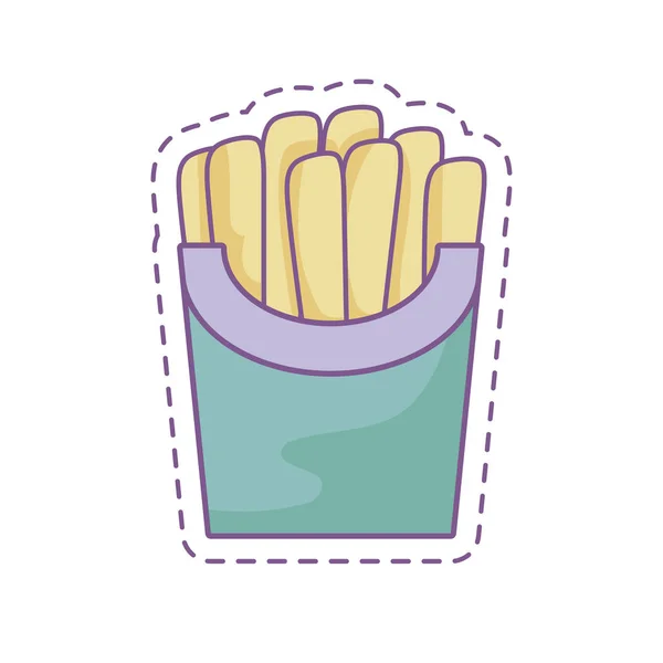 Aufnäher mit leckeren Pommes frites — Stockvektor