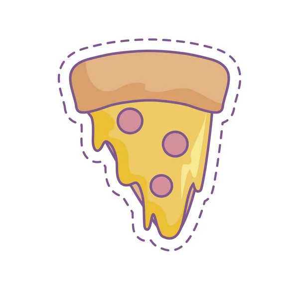 Patch de délicieuse pizza fast food — Image vectorielle