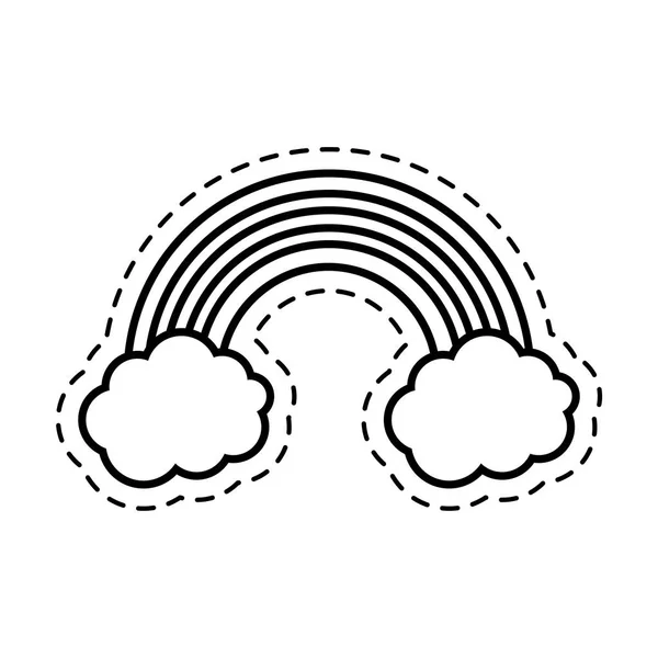 Patch avec arc-en-ciel et nuages — Image vectorielle