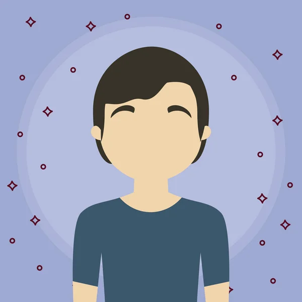 Joven hombre atractivo avatar carácter — Vector de stock