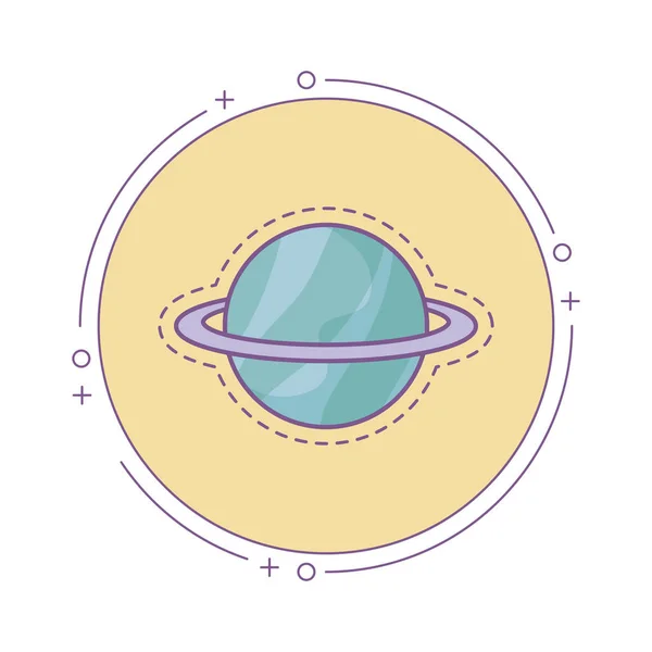 帧圆形的土星行星补丁 — 图库矢量图片