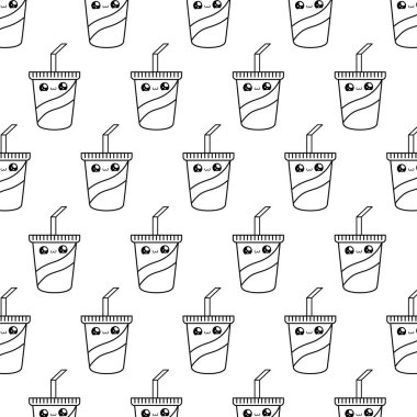 saman kawaii tarzı konteyner içecekler desen