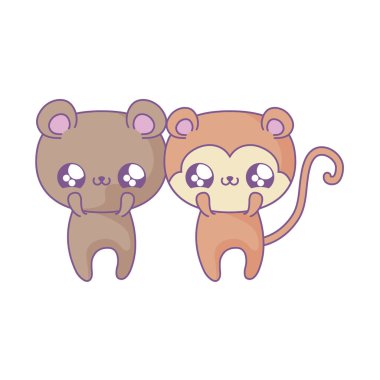 maymun bebek hayvanlar kawaii tarzı ile sevimli ayı