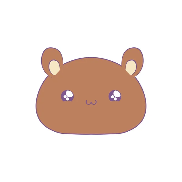 Głowa cute baby Bear styl Kawaii zwierzę — Wektor stockowy