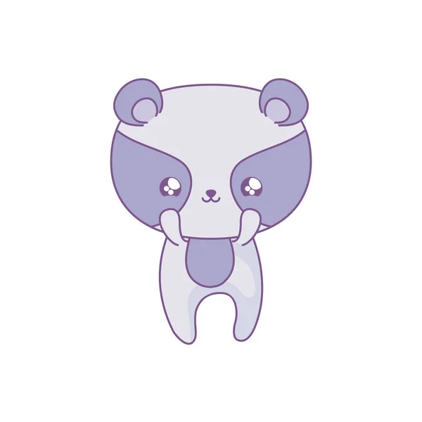 Cute raccoon baby animal kawaii style — Stock Vector