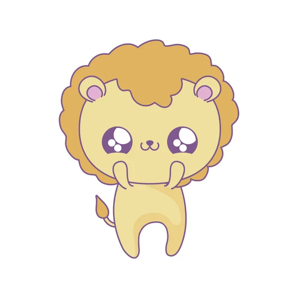 Mignon lion bébé animal kawaii style — Image vectorielle