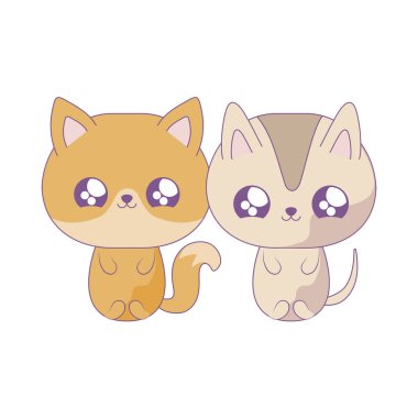 kedi bebek hayvanlar kawaii tarzı ile sevimli tilki