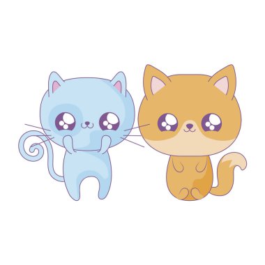 kedi bebek hayvanlar kawaii tarzı ile sevimli tilki