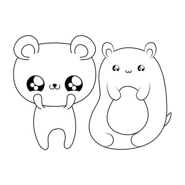 sevimli ayılar bebek hayvanlar kawaii tarzı grubu