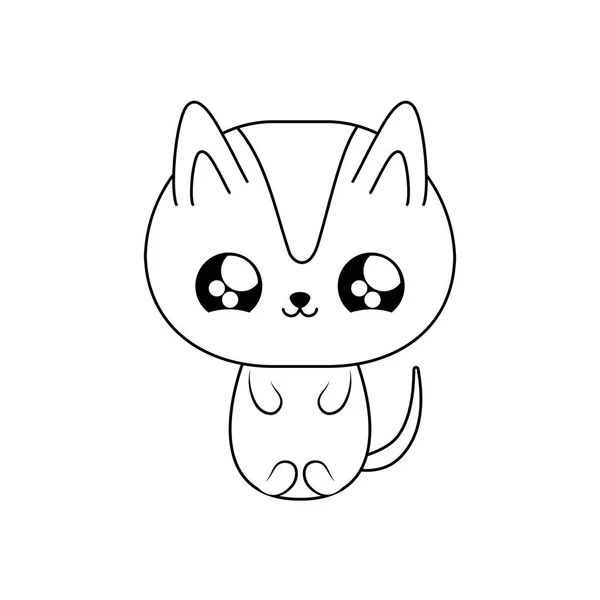 Bonito gato bebê animal kawaii estilo —  Vetores de Stock