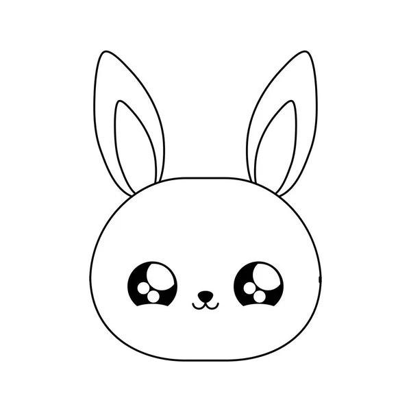 Head of cute rabbit baby animal kawaii style — Stock Vector
