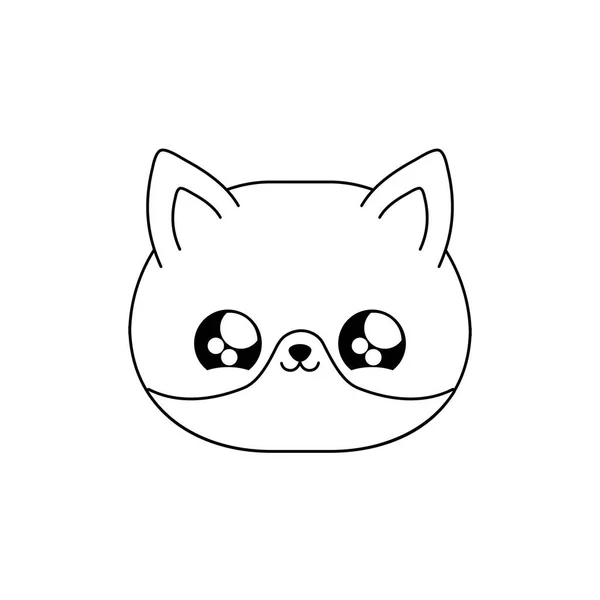 Cara de lindo zorro bebé animal kawaii estilo — Vector de stock