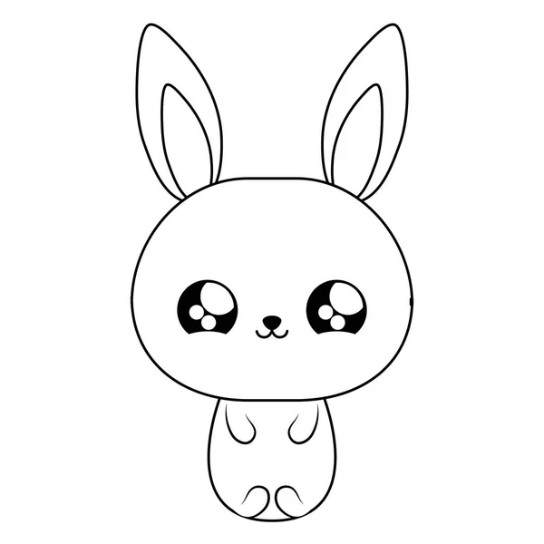 Cute rabbit baby animal kawaii style — Stock Vector