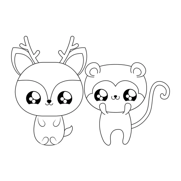 Mignon Renne Avec Koala Bebe Animaux Style Kawaii Image Vectorielle Par Djv C Illustration