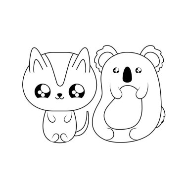 koala bebek hayvanlar kawaii tarzı ile sevimli kedi