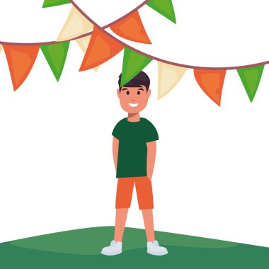 pennants hint mutlu bağımsızlık günü kutlayan adam