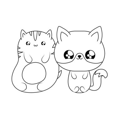 tilki bebek hayvanlar kawaii tarzı ile sevimli kedi