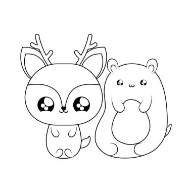 reindeer bebek hayvanlar kawaii tarzı ile sevimli ayı