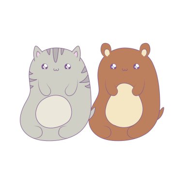 ayı bebek hayvanlar kawaii tarzı ile sevimli kedi