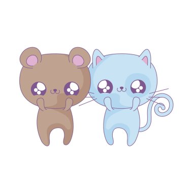 ayı bebek hayvanlar kawaii tarzı ile sevimli kedi