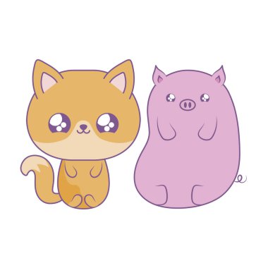 piggy bebek hayvanlar kawaii tarzı ile sevimli tilki