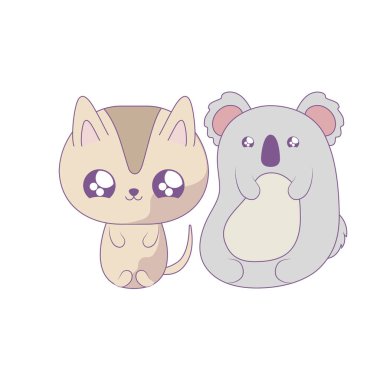 koala bebek hayvanlar kawaii tarzı ile sevimli kedi