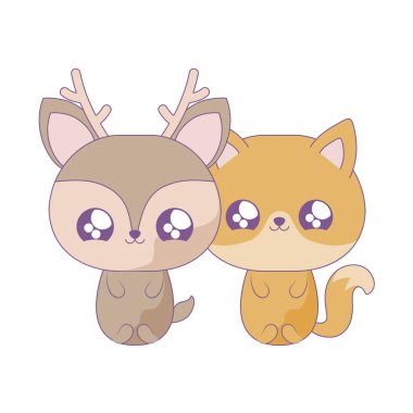 reindeer bebek hayvanlar kawaii tarzı ile sevimli tilki