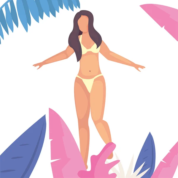 Femme vacances d'été conception — Image vectorielle