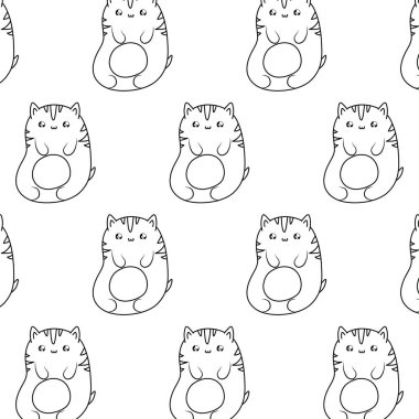 sevimli kedi bebek hayvanlar kawaii tarzı desen