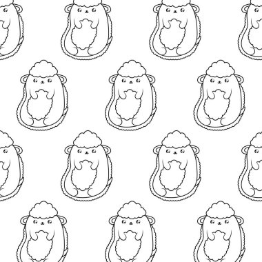 sevimli koyun bebek hayvan kawaii tarzı desen