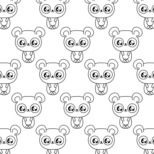 Μοτίβο του Panda φέρει μωρά ζώα στυλ — Διανυσματικό Αρχείο