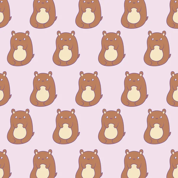 Patrón de osos lindo bebé animales kawaii estilo — Vector de stock