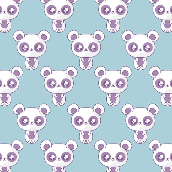 Muster von Pandabären Baby Tiere kawaii Stil — Stockvektor