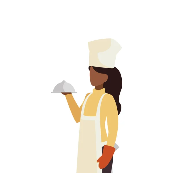 Chef női munkás avatar karakter — Stock Vector