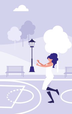 park karakteri dans genç kadın