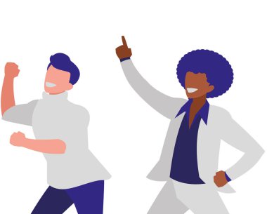 Irklararası dansçılar çift disko tarzı karakterler