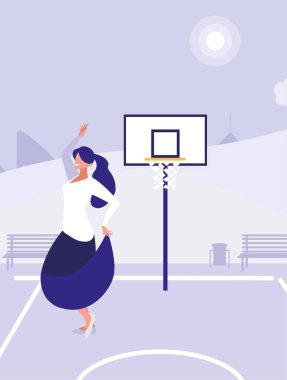 park karakteri dans genç kadın