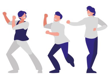 Genç dansçılar grup disko tarzı karakterler