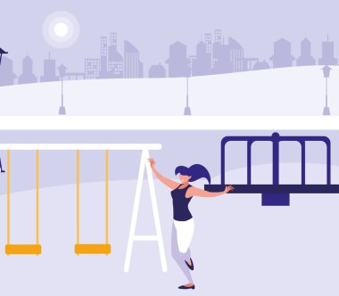 park karakteri dans genç kadın