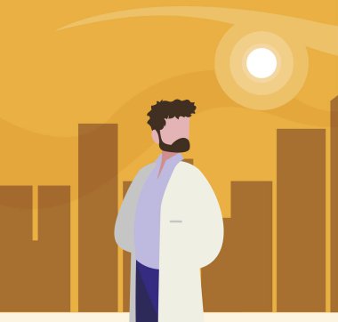 tıp doktoru profesyonel karakter vektör ilustration