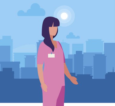 güzel stilist işçi karakter vektör ilustration