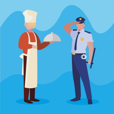 profesyonel işçi karakterleri çift