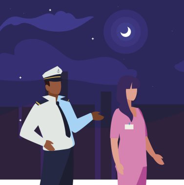 gece profesyonel işçiler çift